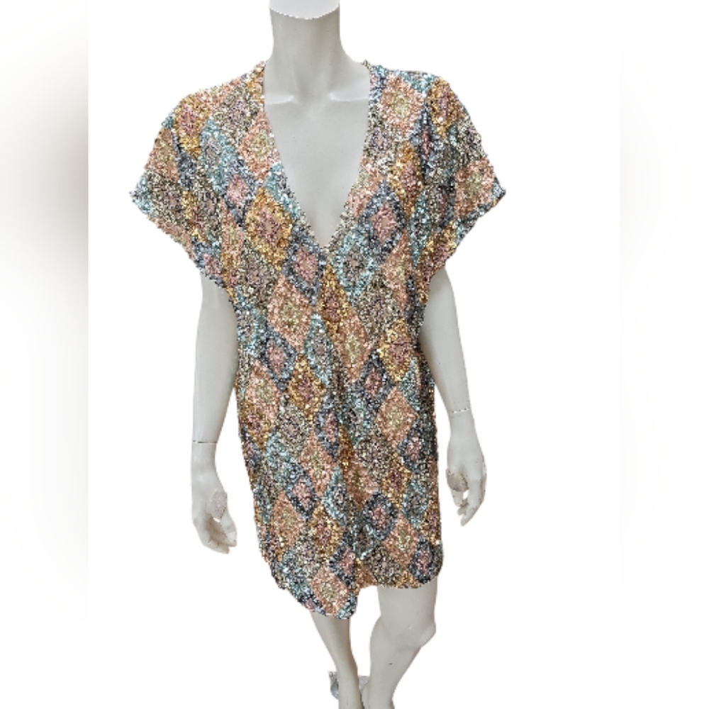 By Together Multi-Color Sequin Diamond Mini Dress
